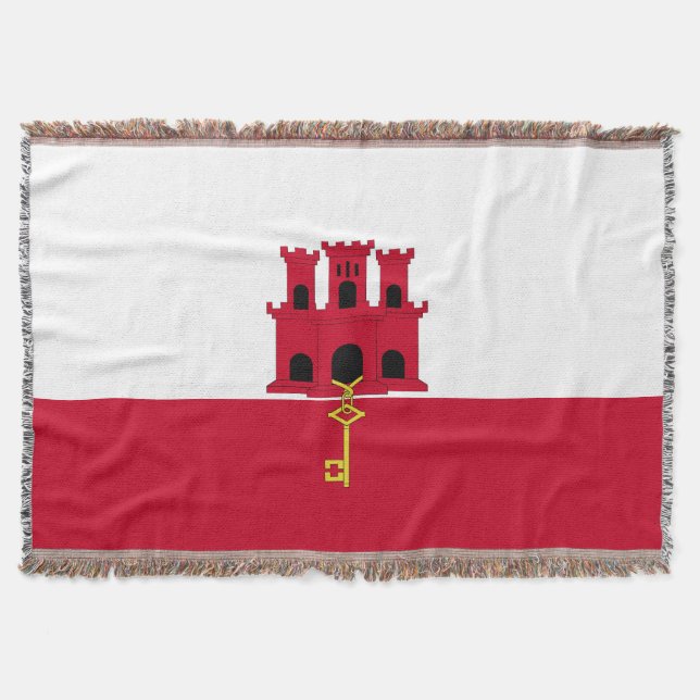 Gibraltar flag throw blanket (Front)