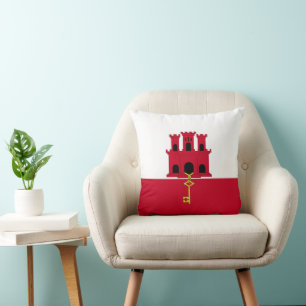 Gibraltar flag throw pillow