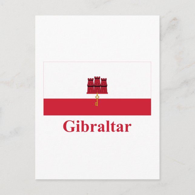 Gibraltar Flag with Name Postcard (Front)