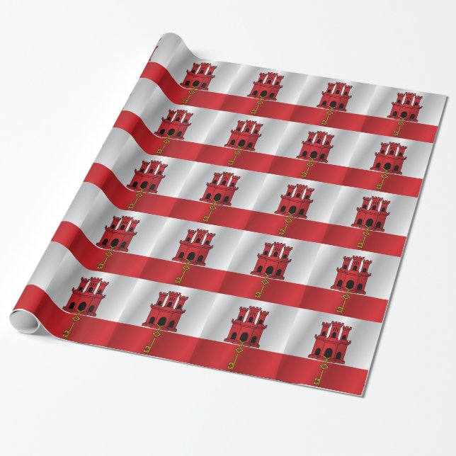 Gibraltar flag wrapping paper (Unrolled)