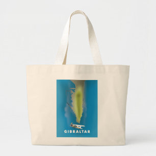Gibraltar Map Large Tote Bag