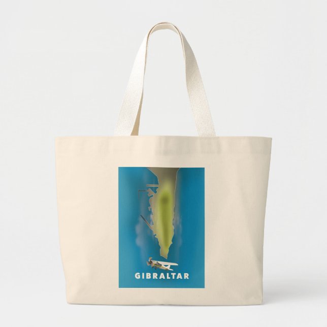 Gibraltar Map Large Tote Bag (Front)