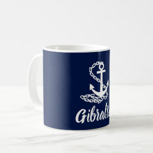 Gibraltar - Maritime Style Blue And White Mug