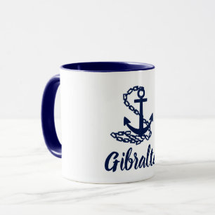 Gibraltar - Maritime Style Blue And White Mug