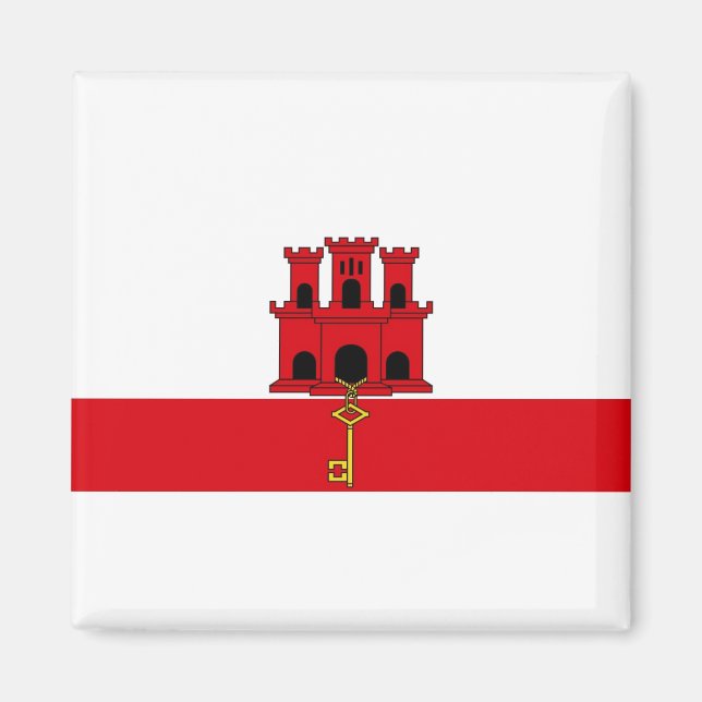 Gibraltar National World Flag Magnet (Front)