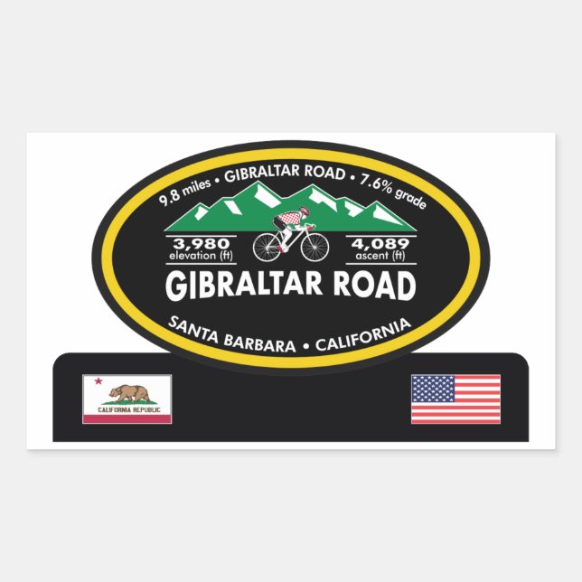 GIBRALTAR ROAD- SANTA BARBARA, CA -"OVAL TROPHY" STICKER (Front)