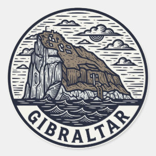 Gibraltar Travel Classic Round Sticker