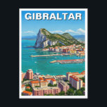 Gibraltar Travel Postcard<br><div class="desc">Gibraltar, a small but strategically significant British Overseas Territory located at the southern tip of the Iberian Peninsula, is known for its dramatic Rock of Gibraltar and rich history. This limestone monolith, standing 426 metres (1, 398 feet) high, dominates the landscape and has served as a key military stronghold for...</div>
