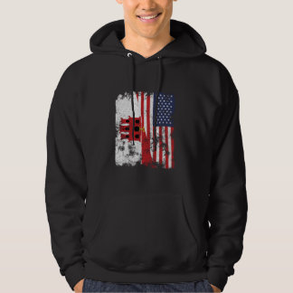 Gibraltar USA Flag Distressed - Half American Hoodie