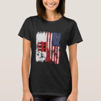 Gibraltar USA Flag Distressed - Half American T-Shirt