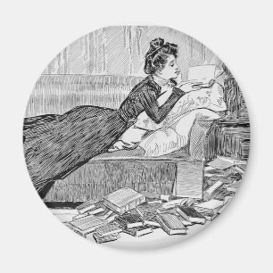 Gibson Girl Reading a Book Magnet