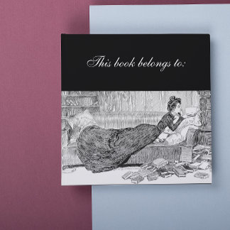 Gibson Girl Reading a Book Square Sticker
