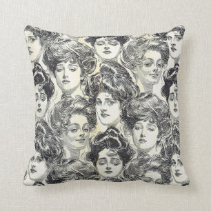 Gibson Girls by Charles Dana Gibson Circa 1902 Throw Pillow