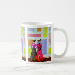 Gibson Girls in a Mondrian Pattern Coffee Mug