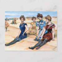Gibson Girls On The Beach, 1900