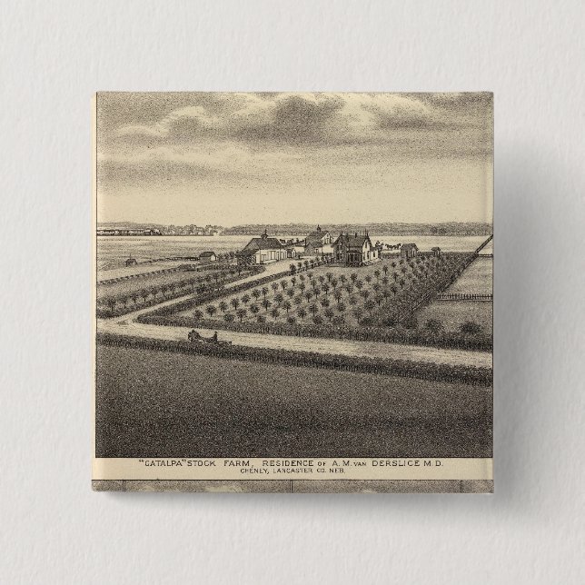 Gibson, Nebraska 2 Inch Square Button (Front)