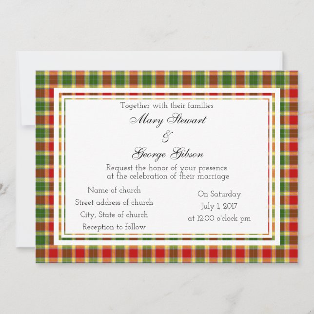 Gibson Scottish Faire-part de mariage tish (Devant)