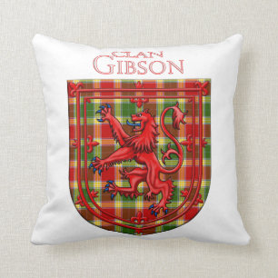 Gibson Tartan Scottish Plaid Lion Rampant Throw Pillow