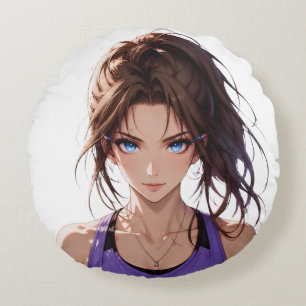 GIDAGI Fitness - Manga Gym style Tee Round Pillow