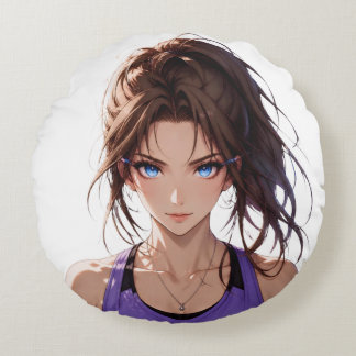 GIDAGI Fitness - Manga Gym style Tee Round Pillow
