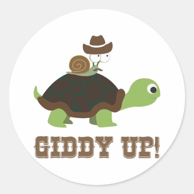 Giddy Up! Classic Round Sticker (Front)
