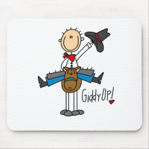 Giddy Up! Cowboy Stick Figure Mousepad