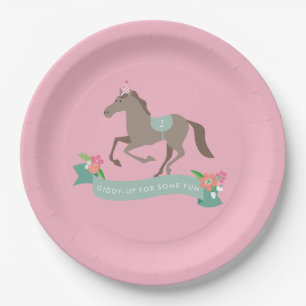 Giddy Up for Fun Second Birthday Paper Plate