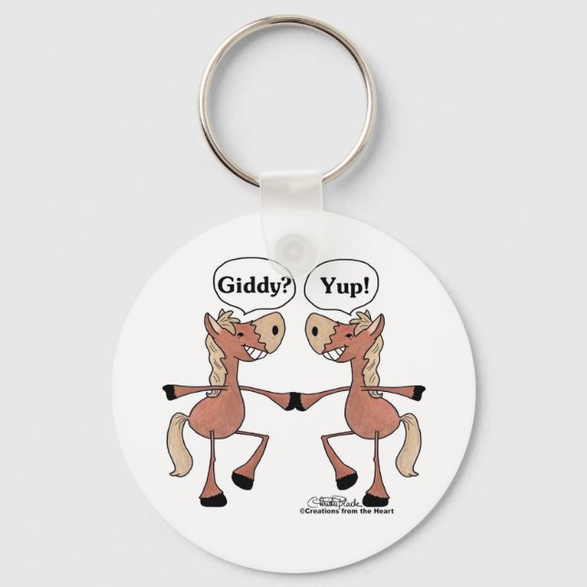 Giddy Up Horses Keychain (Front)