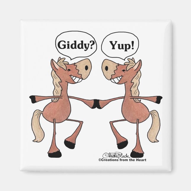 Giddy Up Horses Magnet (Front)