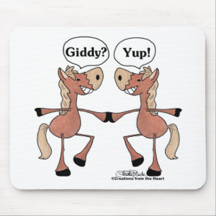 Giddy Up Horses Mouse Pad