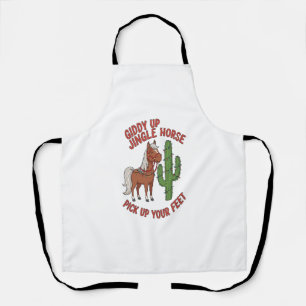 Giddy Up Jingle Horse Pick Up Your Feet Apron