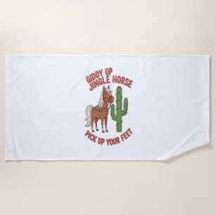 Giddy Up Jingle Horse Pick Up Your Feet Beach Towel