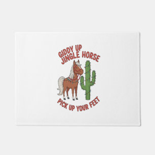 Giddy Up Jingle Horse Pick Up Your Feet Doormat