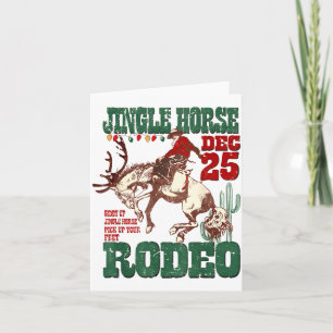Giddy Up Jingle Horse Santa Cowboy Western Christm Card