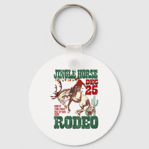 Giddy Up Jingle Horse Santa Cowboy Western Christm Keychain