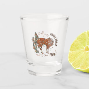 Giddy Up Jingle Horses Pick Up Your Feet Christmas Shot Glass