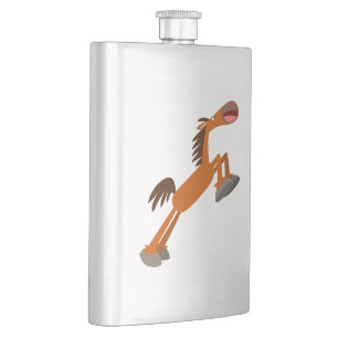 Giddyup, Horsey! Cartoon Horse Classic Flask