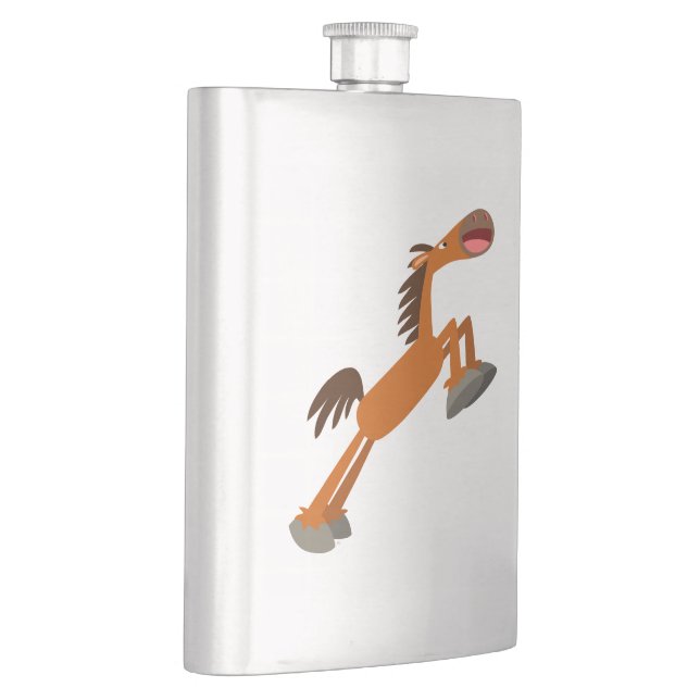 Giddyup, Horsey! Cartoon Horse Classic Flask (Right)
