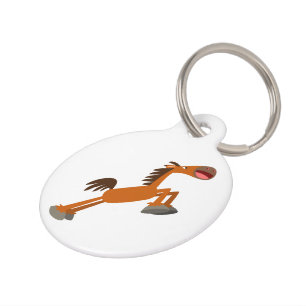 Giddyup, Horsey! Cartoon Horse Dog Tag