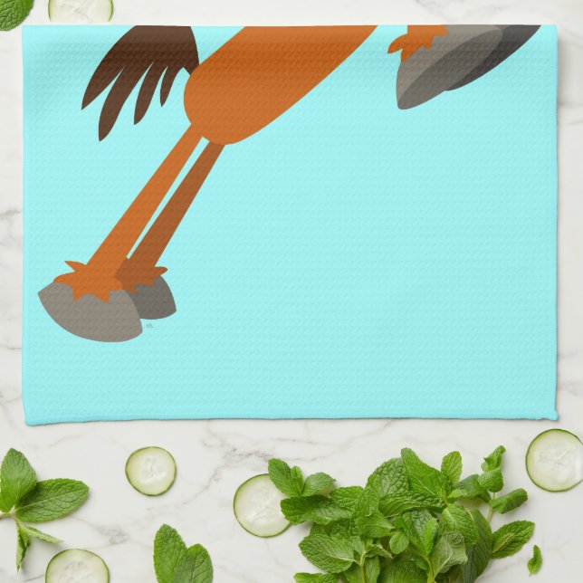 Giddyup, Horsey! Cartoon Horse Kitchen Towel (Folded)