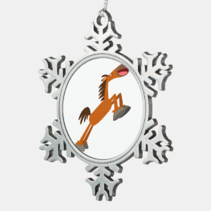 Giddyup, Horsey! Cartoon Horse Pewter Ornament