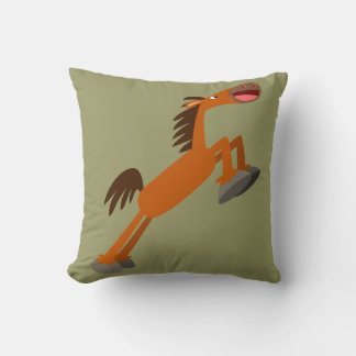 Giddyup, Horsey! Cartoon Horse Pillow