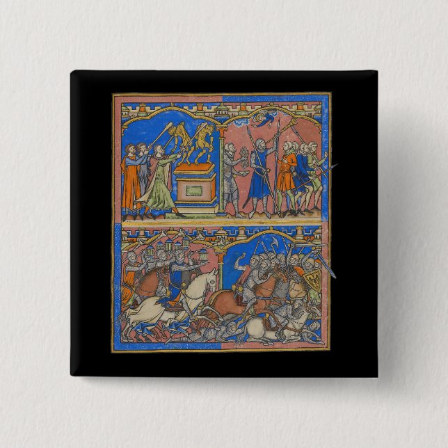 Gideon's Valiant Three Hundred The Crusader Bible 2 Inch Square Button (Front)