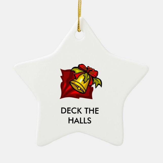 gif_10_campanula, DECK THE HALLS Ceramic Ornament (Front)