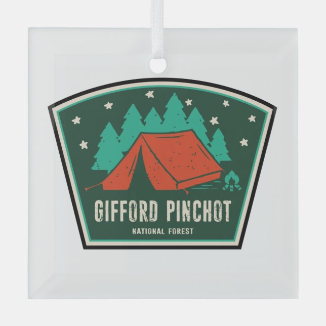Gifford Pinchot National Forest Camping Glass Ornament (Front)