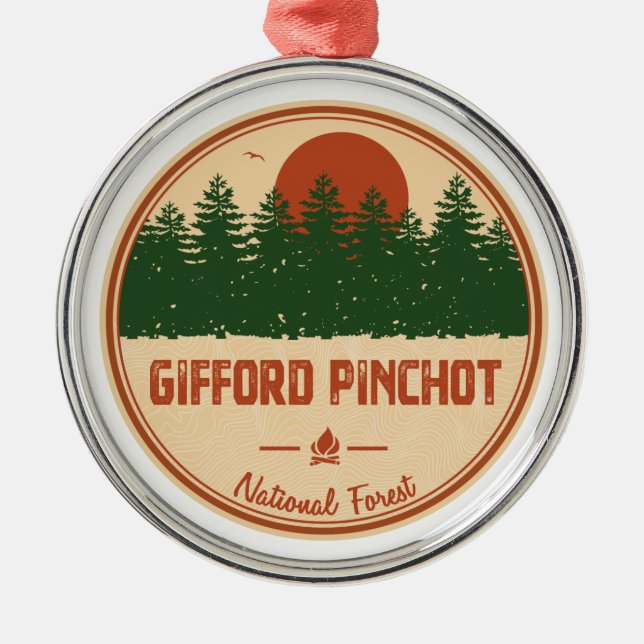 Gifford Pinchot National Forest Metal Ornament (Front)