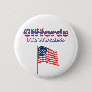 Giffords for Congress Patriotic American Flag Desi 2 Inch Round Button