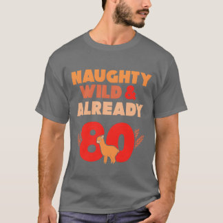 Gift 80 years birthday women Alpaca llama friend T-Shirt
