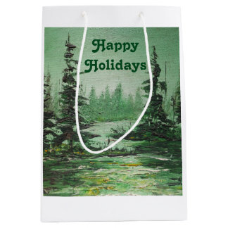 Gift Bag Ann Hayes Oil Painting Green Forest