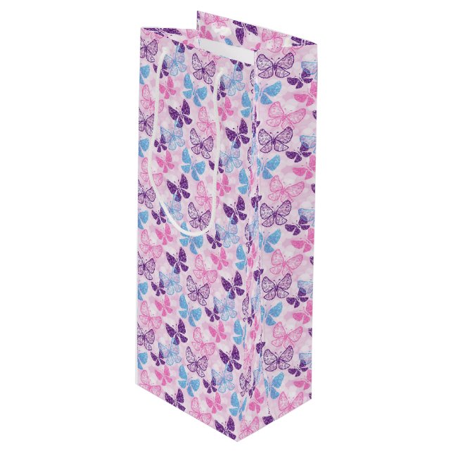 Gift Bag-Butterflies Wine Gift Bag (Front Angled)